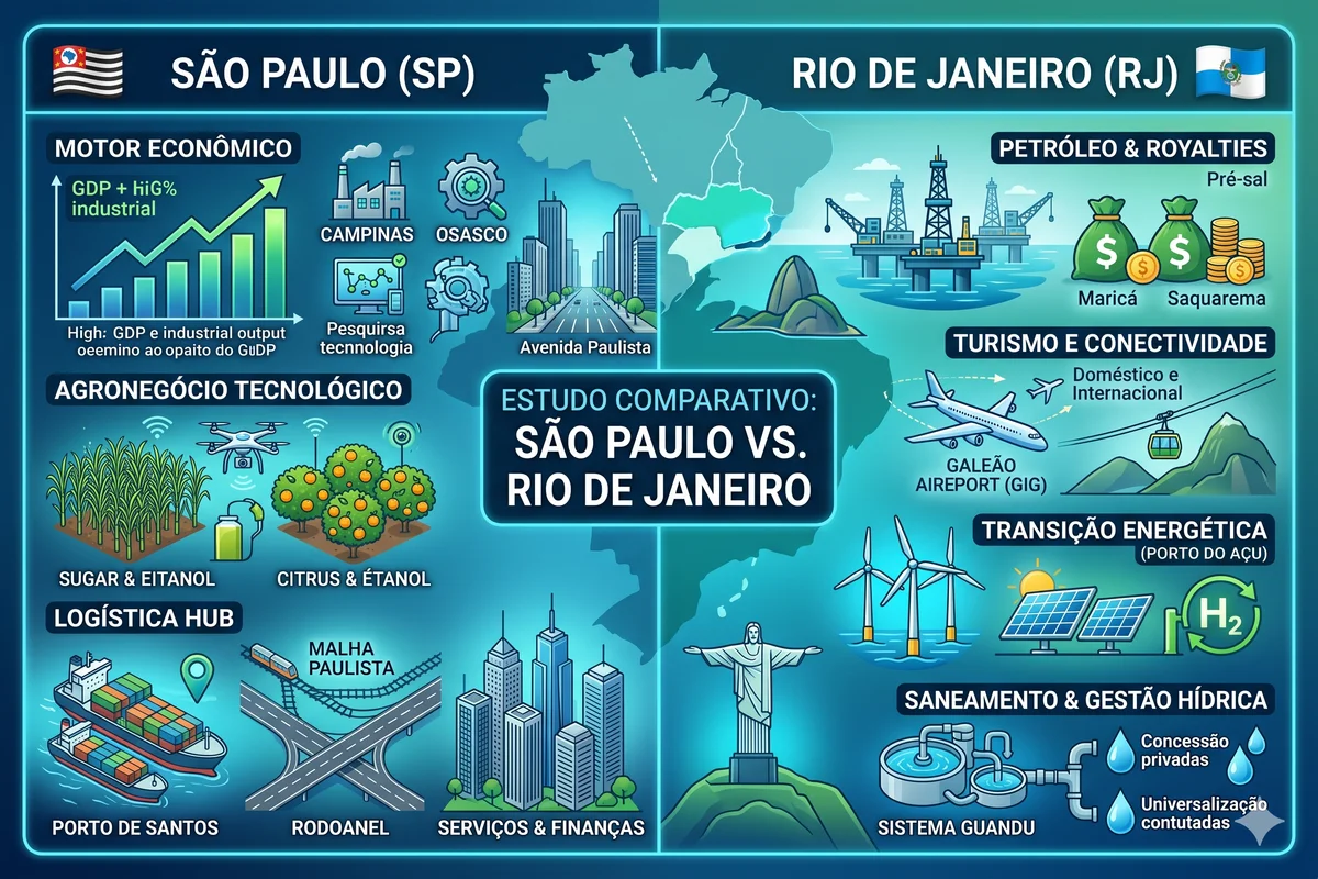 Comparativo Estado de São Paulo e Rio de Janeiro